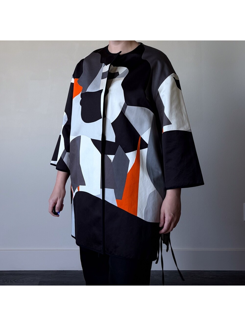 Lightweight Coat Kimono Style MSGM Abstract Geometric Eclectic